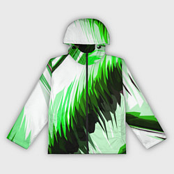 Женская ветровка Чёрно-зелёные острые полосы на белом фоне