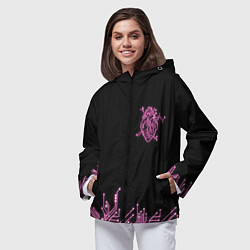 Ветровка с капюшоном женская Киберсердце, цвет: 3D-черный — фото 2