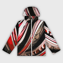 Женская ветровка Волнистая чёрно-красная абстракция