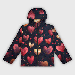 Женская ветровка Красные и золотые сердечки