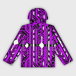 Женская ветровка Чёрно-фиолетовые техно полосы на белом фоне