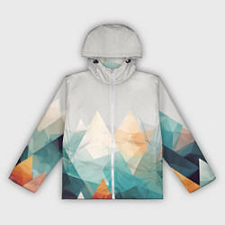 Ветровка с капюшоном женская Разноцветный горный хребет, цвет: 3D-белый