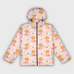 Женская ветровка Паттерн с милыми купидонами и крылатыми сердечками