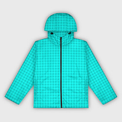 Женская ветровка Неоновый голубой паттерн клетка