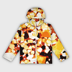 Женская ветровка Жёлто-белая абстракция на чёрном фоне