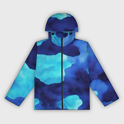Ветровка с капюшоном женская Камуфляж в синих оттенках, цвет: 3D-черный