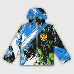 Ветровка с капюшоном женская Герб России на камуфляже, цвет: 3D-белый