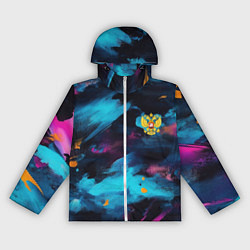 Женская ветровка Герб РФ на текстурном камуфляже