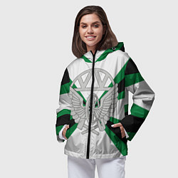 Ветровка с капюшоном женская Железнодорожные войска, цвет: 3D-черный — фото 2