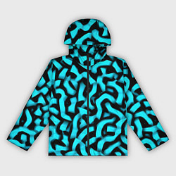 Ветровка с капюшоном женская Бирюзовая абстракция, цвет: 3D-черный