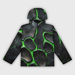 Женская ветровка Черная потертая текстура на зеленом фоне