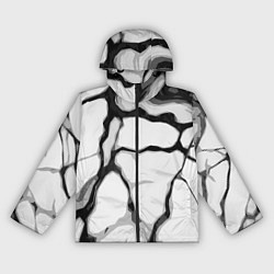 Женская ветровка Чёрные абстрактные полосы на белом фоне