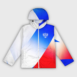 Женская ветровка Герб России на фоне цветов флага градиент