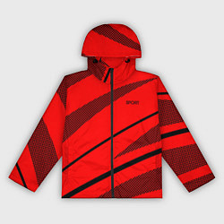 Женская ветровка Sport красный с чёрным полосами