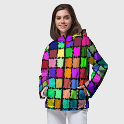 Ветровка с капюшоном женская Лоскутки, цвет: 3D-черный — фото 2