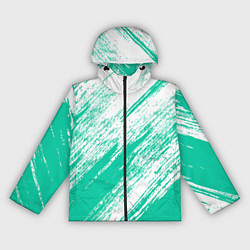 Ветровка с капюшоном женская The color is turquoise and white, цвет: 3D-черный