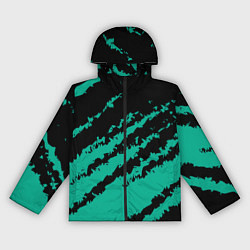 Ветровка с капюшоном женская The color is black and turquoise, цвет: 3D-черный