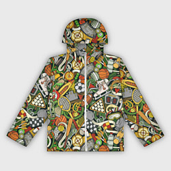 Женская ветровка Спортивный инвентарь коллаж