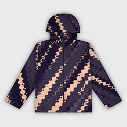 Женская ветровка Фиолетовый с бежевым искажённые полосы