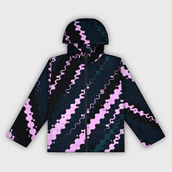 Женская ветровка Тёмно-синий с розовым искажённые полосы