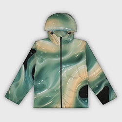 Женская ветровка Лазурная слизь на черном текстура