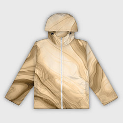Ветровка с капюшоном женская Светлый коричневый текстура камень мрамор, цвет: 3D-белый