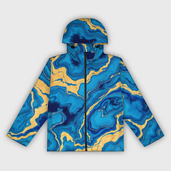 Женская ветровка Синий мрамор с золотом