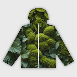 Женская ветровка Зеленый мох и листья
