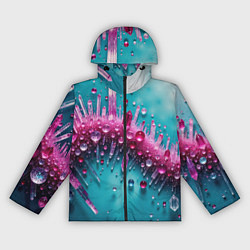 Ветровка с капюшоном женская Розовые кристаллы, цвет: 3D-черный