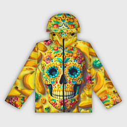 Женская ветровка Красочный летний паттерн с черепом - нейроарт