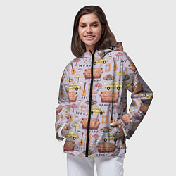 Ветровка с капюшоном женская Друзья - паттерн, цвет: 3D-черный — фото 2