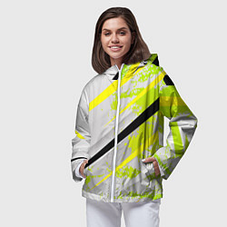 Ветровка с капюшоном женская Color white light green, цвет: 3D-белый — фото 2