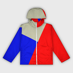 Женская ветровка Серо-сине-красный трёхцветный
