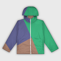 Женская ветровка Триада зелёный фиолетовый и коричневый геометричны