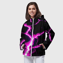 Ветровка с капюшоном женская Color pink black, цвет: 3D-белый — фото 2