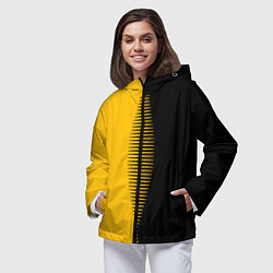 Ветровка с капюшоном женская Чёрно-жёлтый пополам с переходом, цвет: 3D-черный — фото 2