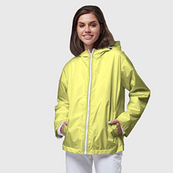 Ветровка с капюшоном женская Сливочно жёлтый цвет, цвет: 3D-белый — фото 2