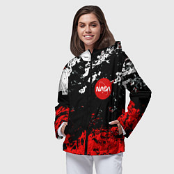 Ветровка с капюшоном женская Nasa краски, цвет: 3D-черный — фото 2