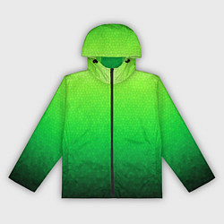 Женская ветровка Градиент мозаика зелёный в тёмный