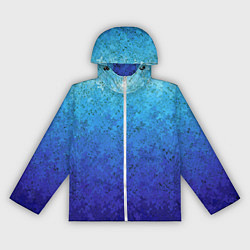 Ветровка с капюшоном женская Сине-голубой градиент текстура, цвет: 3D-белый