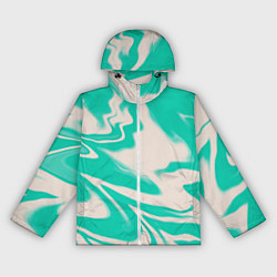 Ветровка с капюшоном женская Color white turquoise, цвет: 3D-белый