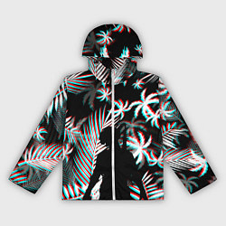 Ветровка с капюшоном женская Pubg тропики глитч, цвет: 3D-белый