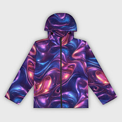 Женская ветровка Абстрактные волны и завитки - сине-фиолетовый патт