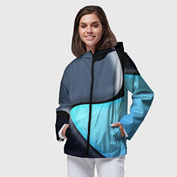 Ветровка с капюшоном женская Разноцветный, цвет: 3D-черный — фото 2