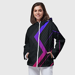Ветровка с капюшоном женская Color black line, цвет: 3D-белый — фото 2