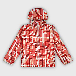 Ветровка с капюшоном женская Красно-белый объёмный эффект, цвет: 3D-белый
