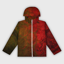 Женская ветровка Абстракция - green circles in red