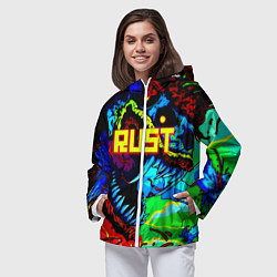 Ветровка с капюшоном женская Rust hyperbeast, цвет: 3D-белый — фото 2