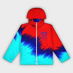 Ветровка с капюшоном женская Monster energy краски штрихи, цвет: 3D-белый