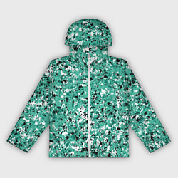 Женская ветровка Бирюзовый с чёрно-белыми пятнами